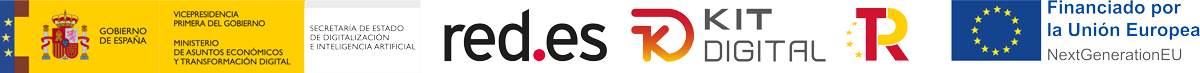 Logotipos del Gobierno de España, Red.es, Kit Digital y Unión Europea Next Generation EU